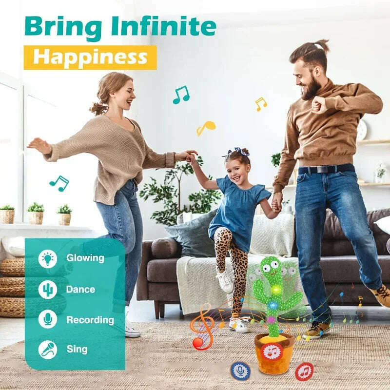 KIMLUD, Dancing and Talking Cactus Toy Sunshine Cactus Children's Electronic Plush Toy with 120 Songs Children's Birthday Gifts, KIMLUD Womens Clothes