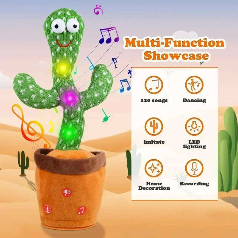 KIMLUD, Dancing and Talking Cactus Toy Sunshine Cactus Children's Electronic Plush Toy with 120 Songs Children's Birthday Gifts, KIMLUD Womens Clothes