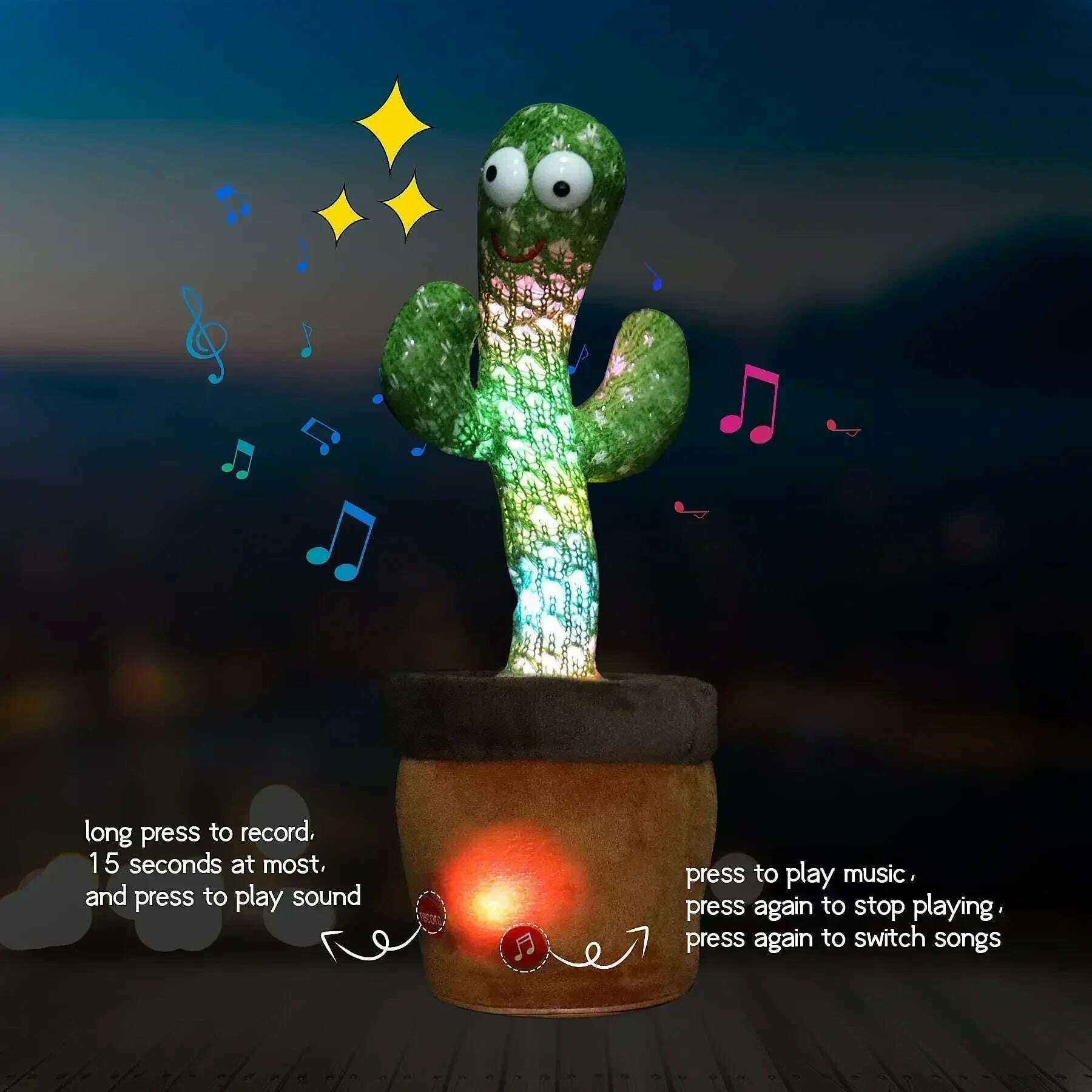 KIMLUD, Dancing and Talking Cactus Toy Sunshine Cactus Children's Electronic Plush Toy with 120 Songs Children's Birthday Gifts, KIMLUD Womens Clothes