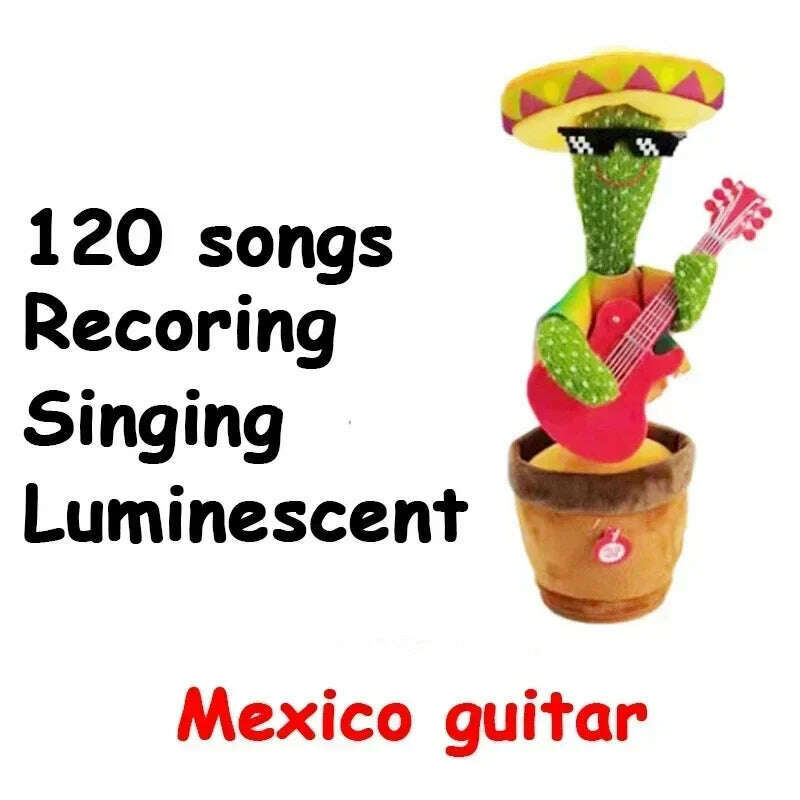 KIMLUD, Dancing and Talking Cactus Toy Sunshine Cactus Children's Electronic Plush Toy with 120 Songs Children's Birthday Gifts, charge 5, KIMLUD APPAREL - Womens Clothes
