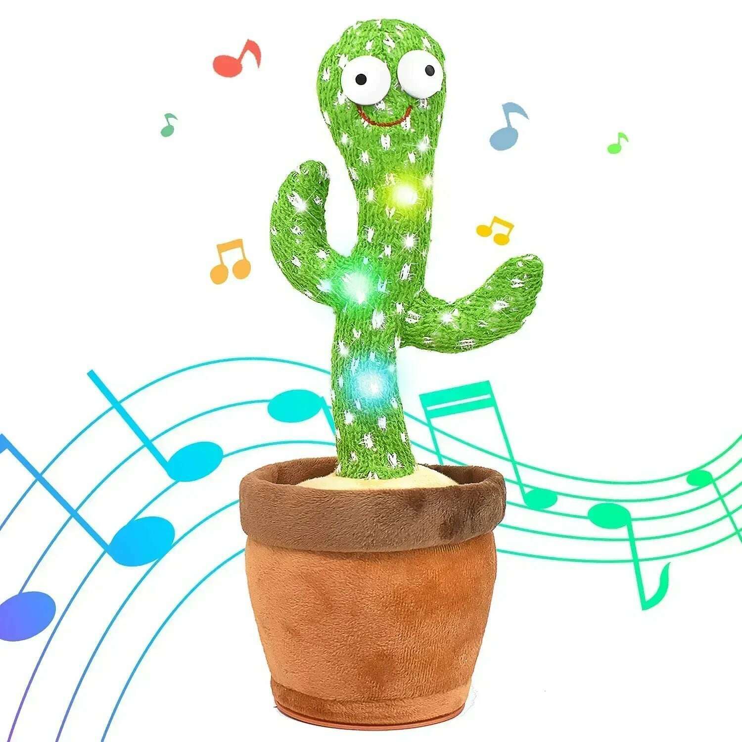 KIMLUD, Dancing and Talking Cactus Toy Sunshine Cactus Children's Electronic Plush Toy with 120 Songs Children's Birthday Gifts, charge, KIMLUD APPAREL - Womens Clothes