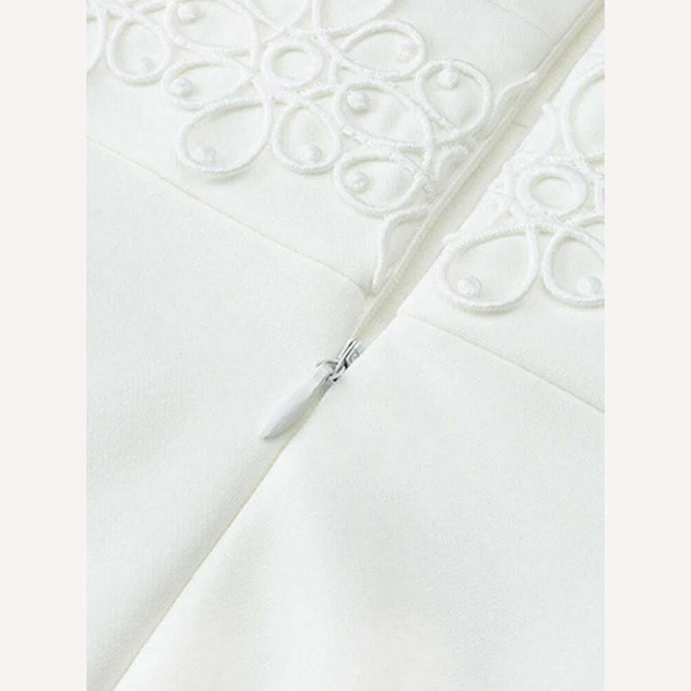KIMLUD, DEAT Elegant Dress Deep V-neck Sleeveless Embroidery High Split Women's Evening Party Dresses 2024 Spring New Fashion 35Z234, KIMLUD Womens Clothes