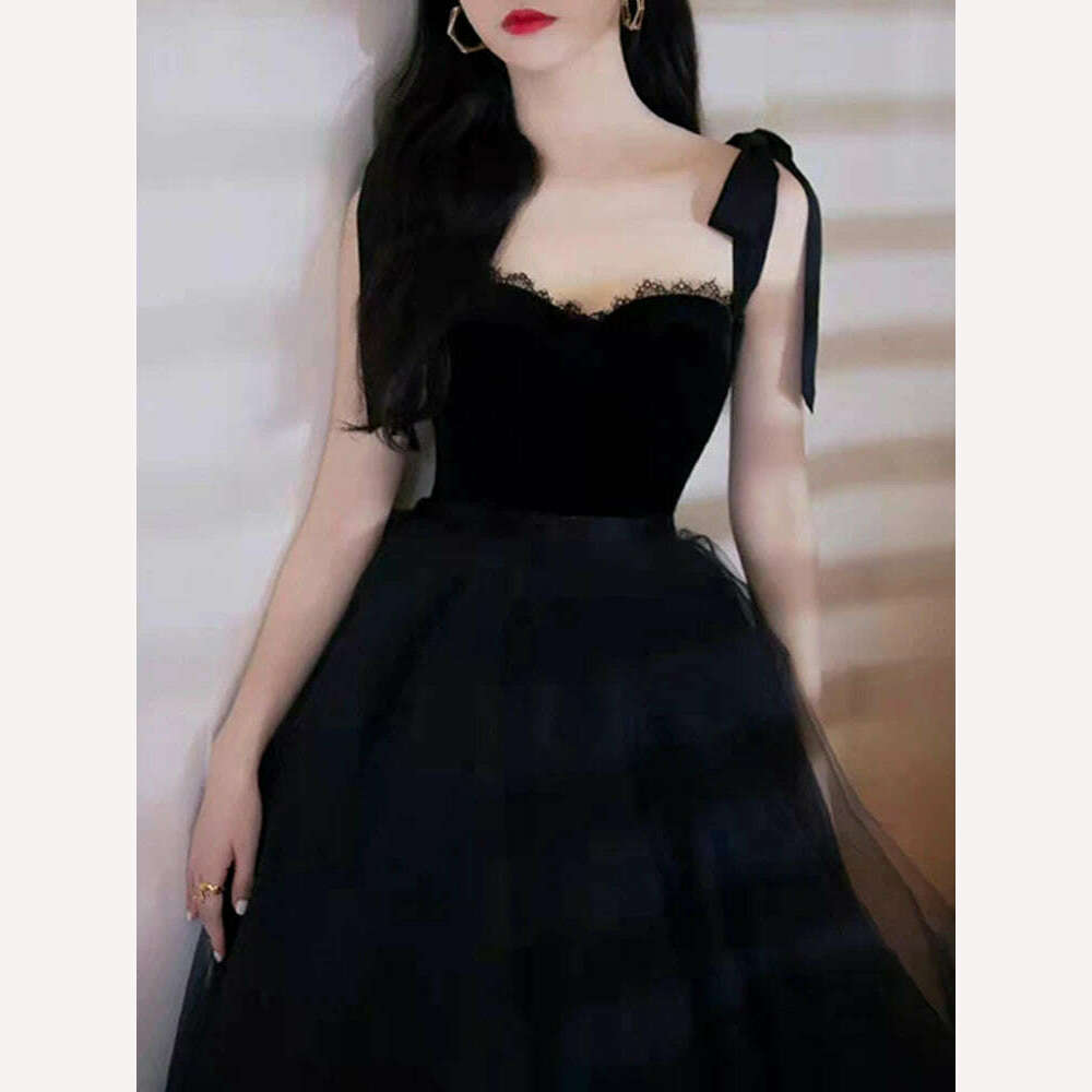 KIMLUD, DEAT Elegant Dress Lace Spliced Camisole Trendy Sleeveless Solid Color Women's Party Dresses 2024 Spring New Fashion 15C49, KIMLUD Womens Clothes