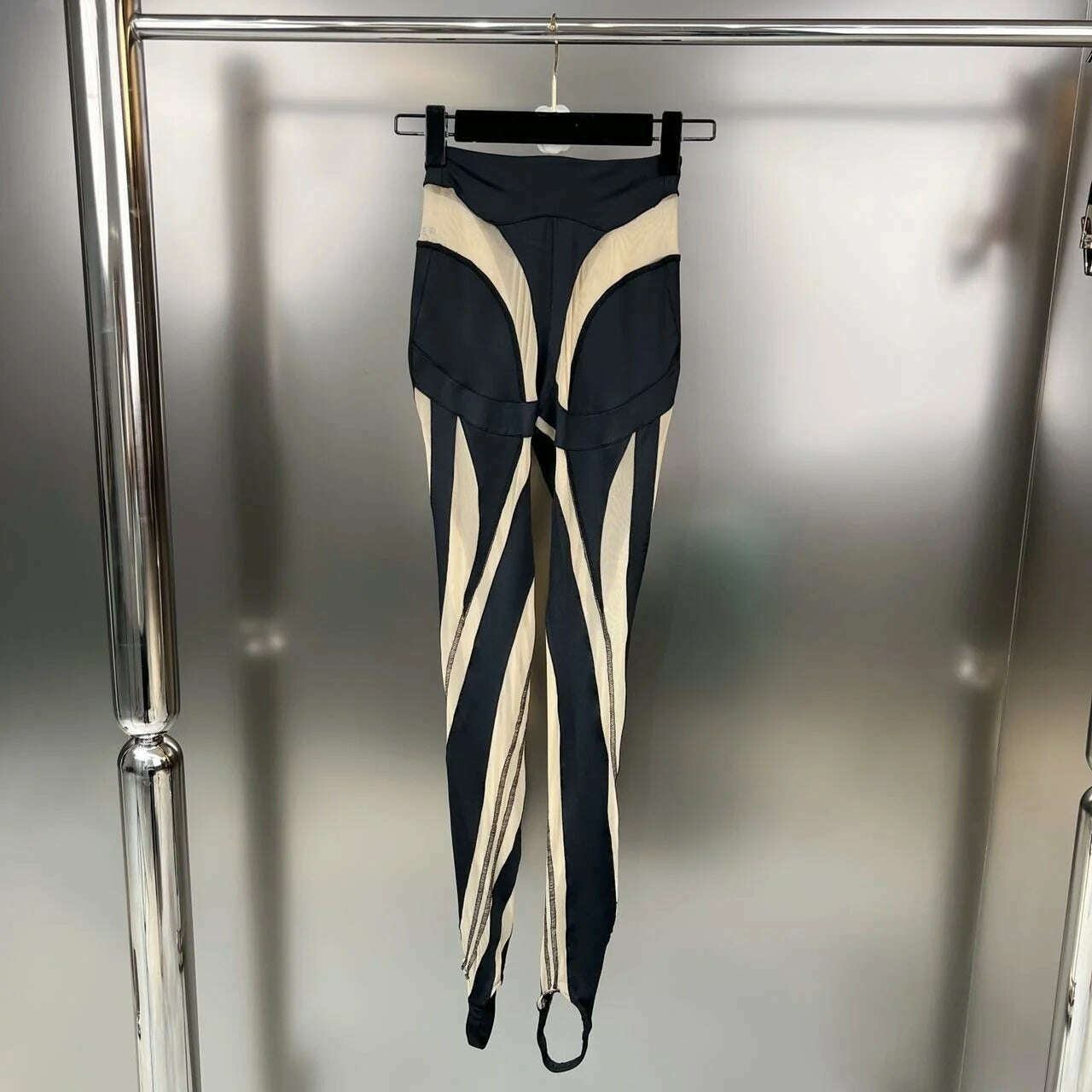 KIMLUD, DEAT Fashion Women‘s High Waist Elastic Leggings Vertical Stripes Patchwork Gauze Trousers Female Summer 2024 New Tide WW969, KIMLUD Womens Clothes