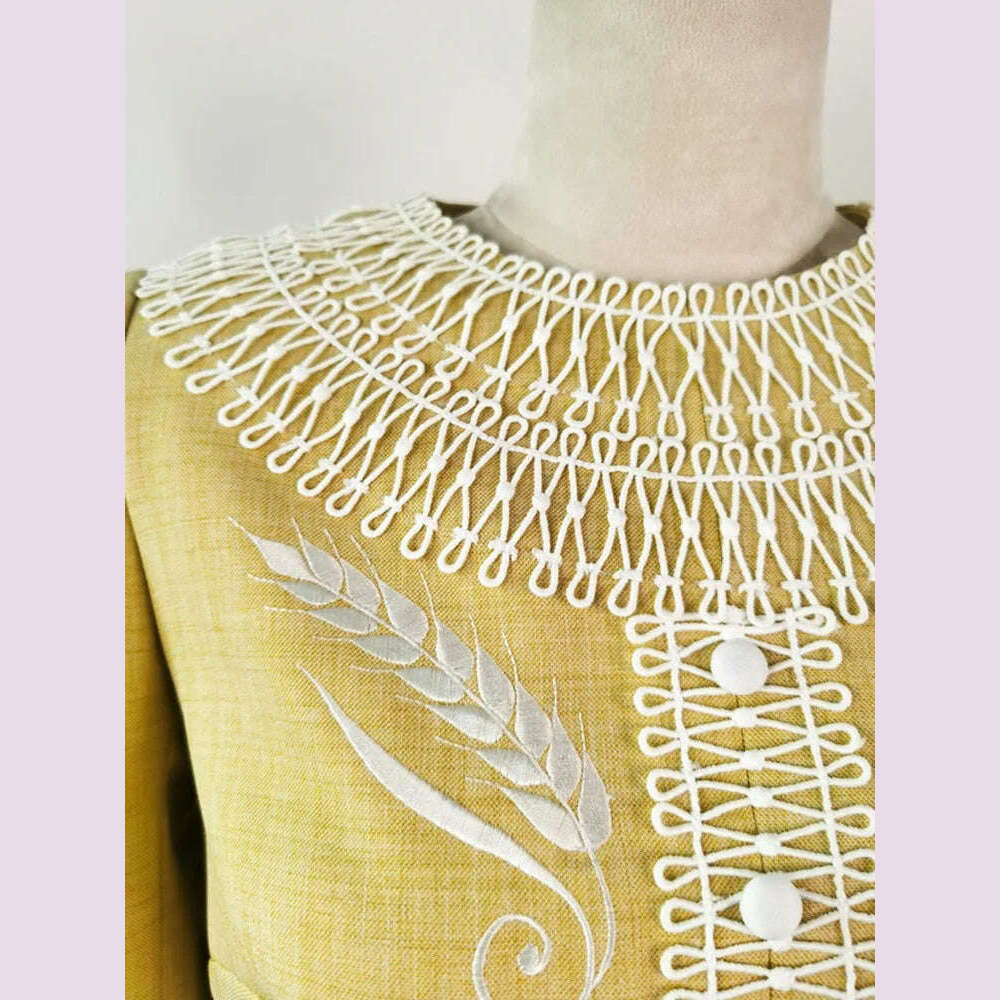 DEAT Fashion Women's 2 Pcs Set Embroidered Flowers Zip Short Tops Pleated A-line Mid-calf Skirt Suit Autumn 2024 New 13DB1022 - KIMLUD