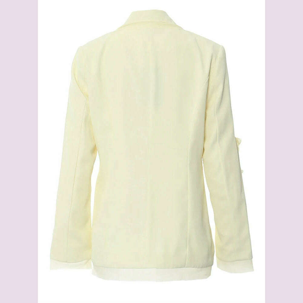 DEAT Fashion Women's Blazer Notched Single Breasted Tassel Waist Retraction Designer Suit Jackets Summer 2024 New Tide 1DH5939 - KIMLUD