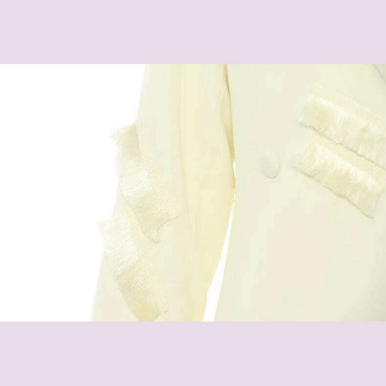 DEAT Fashion Women's Blazer Notched Single Breasted Tassel Waist Retraction Designer Suit Jackets Summer 2024 New Tide 1DH5939 - KIMLUD