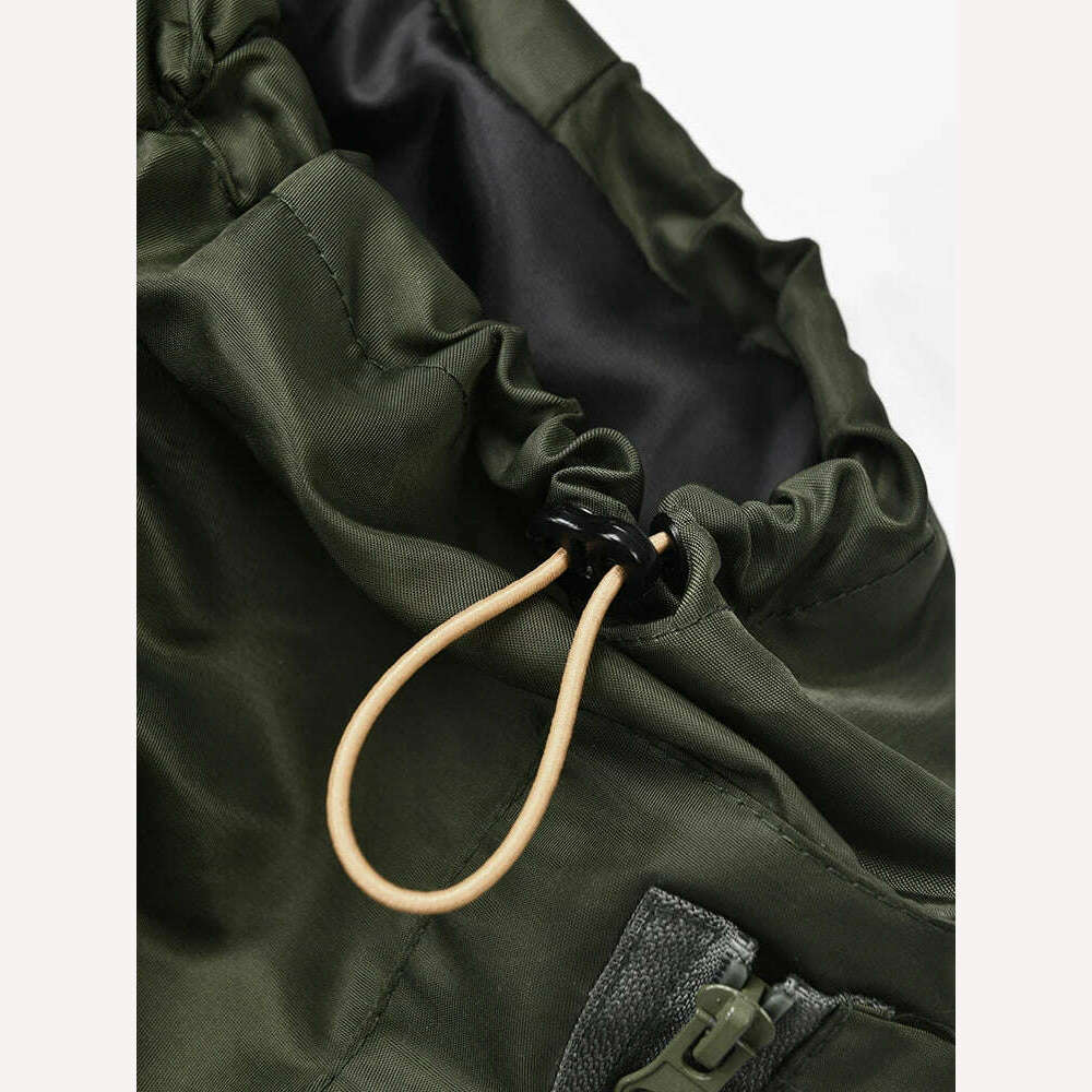 KIMLUD, DEAT Fashion Women's Jackets Hooded Off The Shoulder Drawstring Contrast Stitching Midriff-baring Coat Autumn 2023 New 7AB303, KIMLUD Womens Clothes