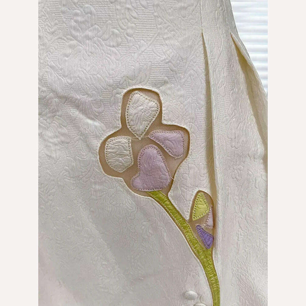 KIMLUD, DEAT Women's Fashion Dress Camisole Backless Waist Print Contrast Color Flower Square Collar Dresses Spring 2024 New 13DB1865, KIMLUD Womens Clothes