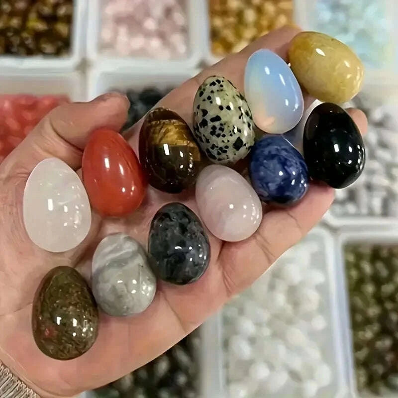 Decorative Stone Egg Set 12-Piece Crystal Clear | KIMLUD