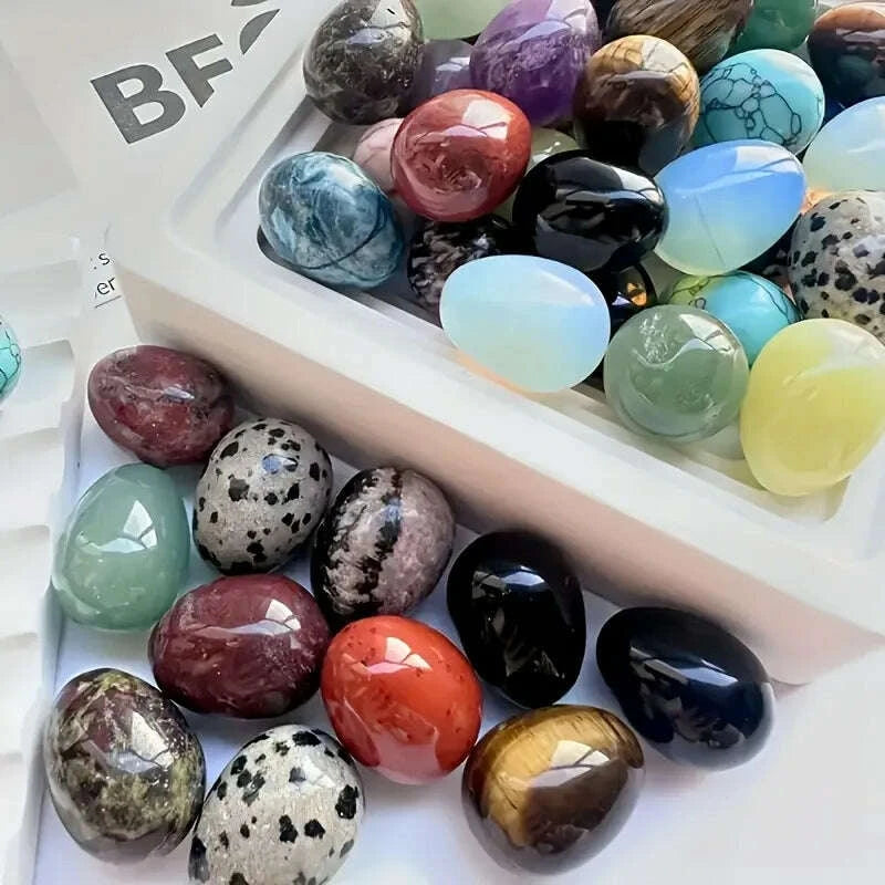 Decorative Stone Egg Set 12-Piece Crystal Clear | KIMLUD