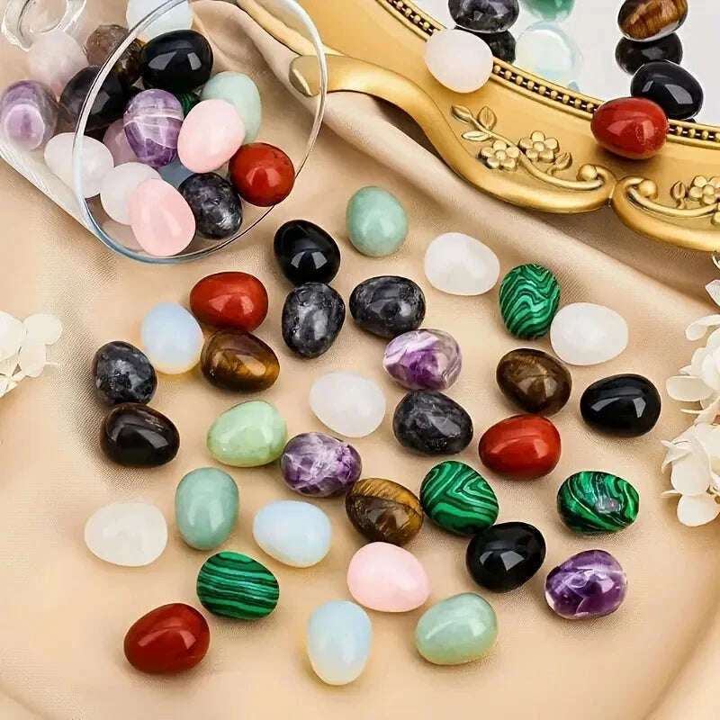 Decorative Stone Egg Set 12-Piece Crystal Clear | KIMLUD