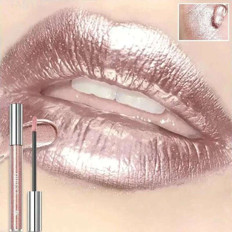 Diamond Liquid Lipstick Moisturizing Long-Lasting Makeup Mirror Gloss Sparkling Pink Lip Glaze Non Stick Cup Lip Gloss Cosmetics