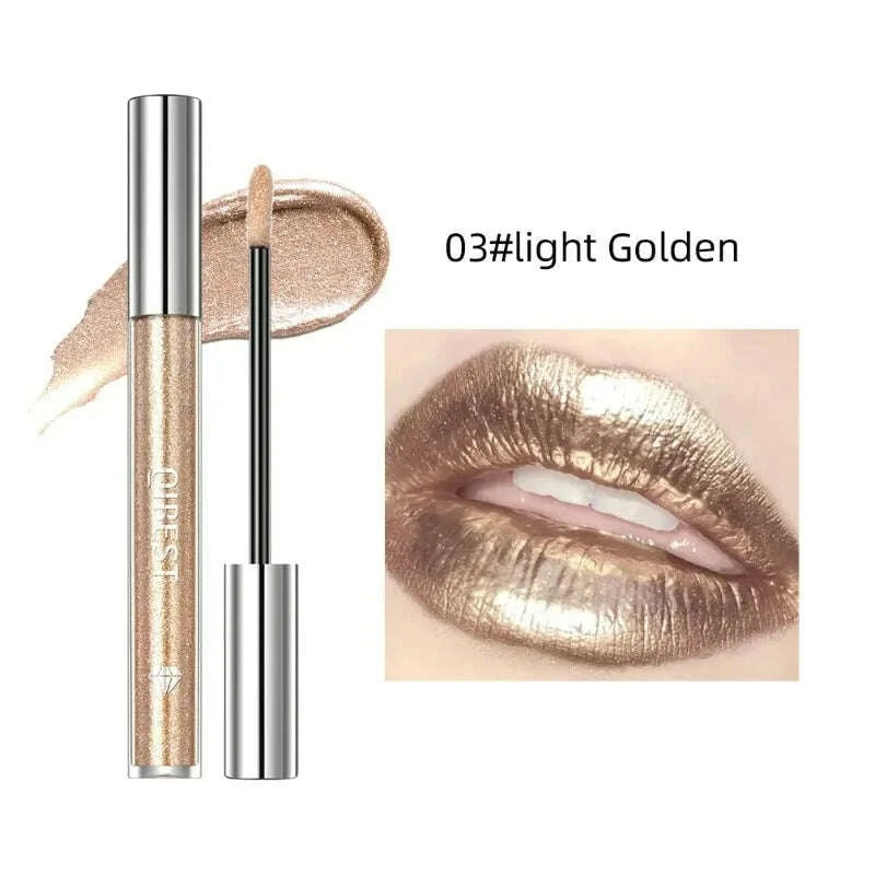 Diamond Liquid Lipstick Moisturizing Long-Lasting Makeup Mirror Gloss Sparkling Pink Lip Glaze Non Stick Cup Lip Gloss Cosmetics