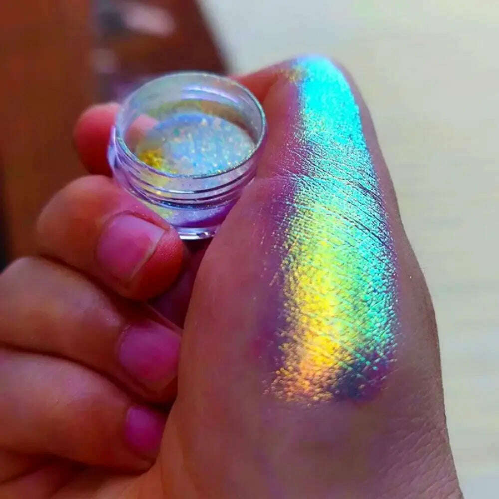 KIMLUD, Diamond Phantom Chameleon Holographic Colorful Magic Mirror with Sparkling Colors, Nail Powder 0.5g Pack, KIMLUD Womens Clothes