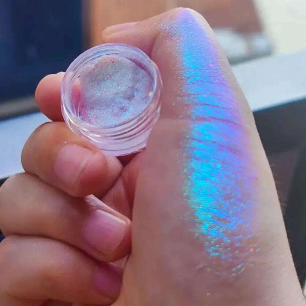 KIMLUD, Diamond Phantom Chameleon Holographic Colorful Magic Mirror with Sparkling Colors, Nail Powder 0.5g Pack, Blue, KIMLUD APPAREL - Womens Clothes