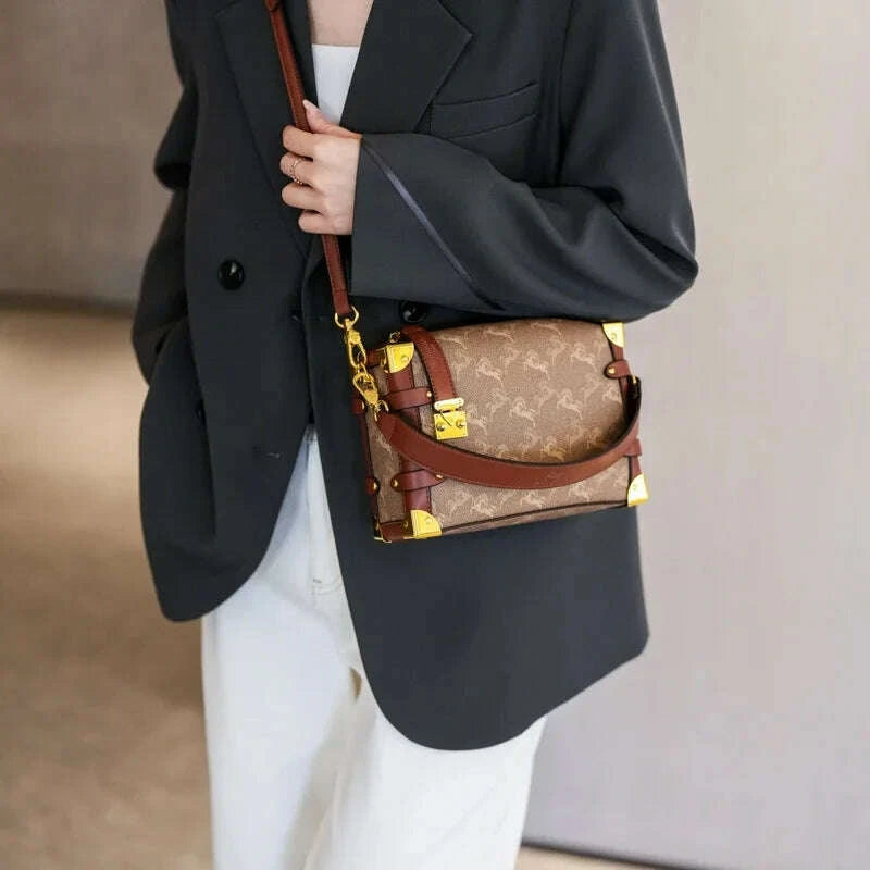 Diaper Bag Trendy Textured Leather Satchel Elegant Crossbody Bag For Women Stylish Vintage Designer Tote