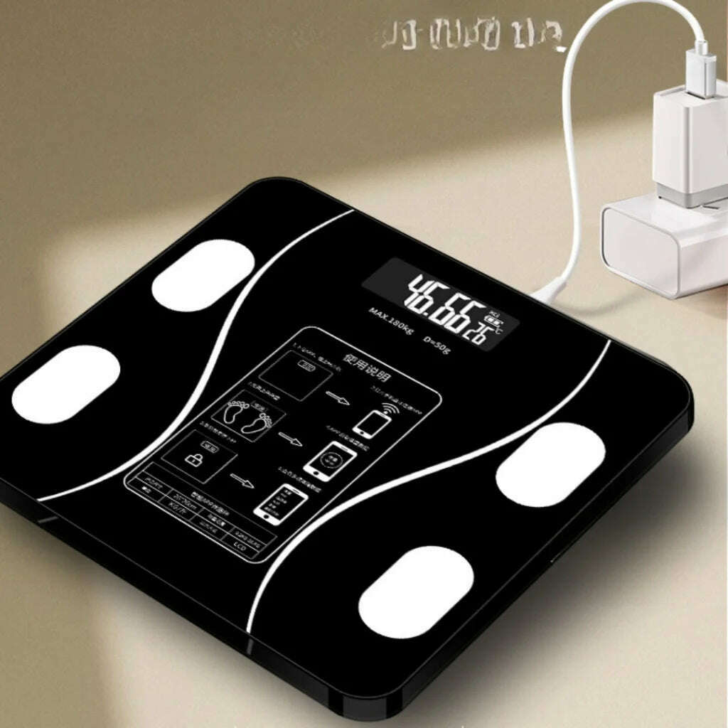 KIMLUD, Digital Bluetooth Body Bioimpedance Scale up to 180kg Cell Phone Result, KIMLUD Womens Clothes