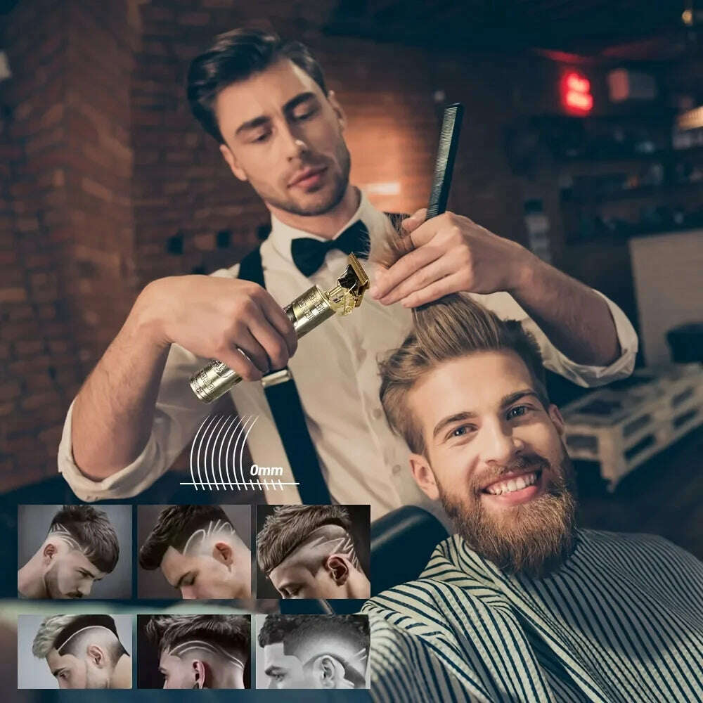 KIMLUD, Digital Display Stainless Steel Cutter Head Professional T9 Hair Trimmer Metal Body Men's Electric Shaver Men's Barber Machine, KIMLUD Womens Clothes