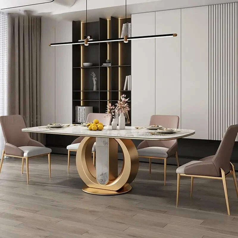 KIMLUD, Dining Room Console Table End Delicate High Rectangle Shape Dining Table Luxury Kitchen Silla De Escritorio Home Furniture GM, KIMLUD Womens Clothes
