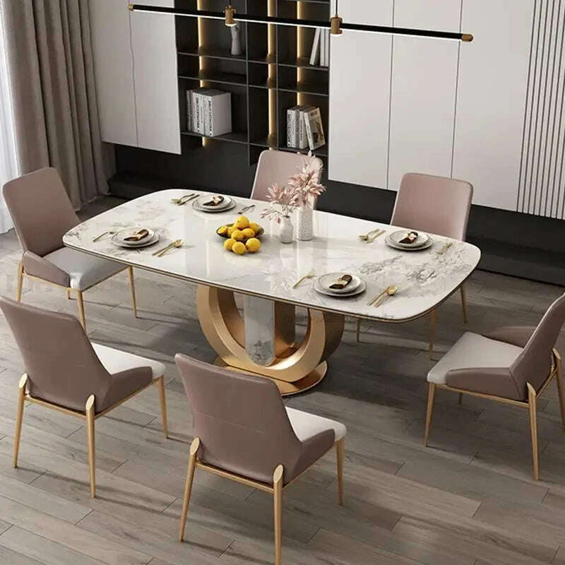KIMLUD, Dining Room Console Table End Delicate High Rectangle Shape Dining Table Luxury Kitchen Silla De Escritorio Home Furniture GM, KIMLUD Womens Clothes