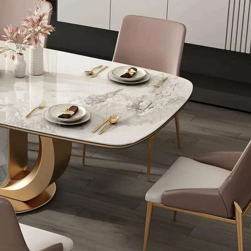 KIMLUD, Dining Room Console Table End Delicate High Rectangle Shape Dining Table Luxury Kitchen Silla De Escritorio Home Furniture GM, KIMLUD Womens Clothes