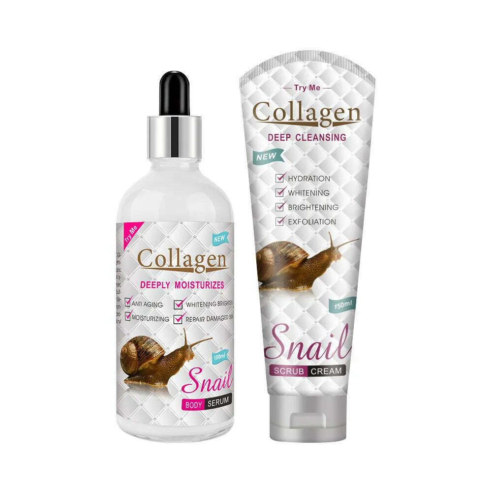KIMLUD, Disaar Snail Collagen Facial Care Kit Whiten Cleansing Repair Set Face Cleanser Face Serum Eye Cream Essence Brighten Skincare, Set 5, KIMLUD APPAREL - Womens Clothes