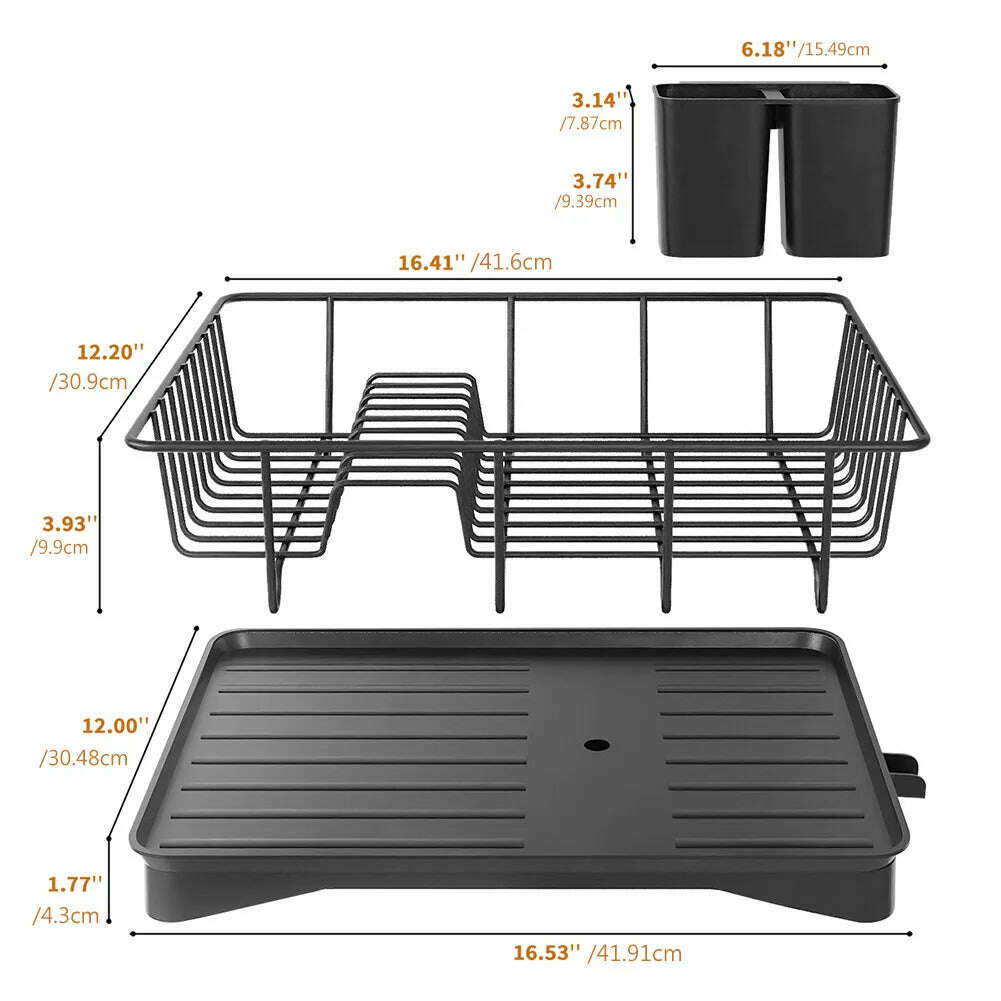 KIMLUD, Dish Bowl Drainer Storage Rack Double-layer Kitchen Sink Dish Drainer Drying Rack Organizer HomeCounter Tableware Organizer, F / CHINA, KIMLUD APPAREL - Womens Clothes