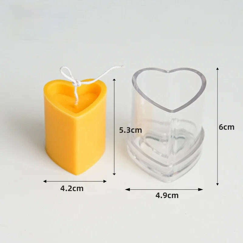 DIY Love Heart Candle Mould Acrylic Transparent Plastic Aromatherapy Molds for Candle Making Wax Not sticky Wedding friend gifts - KIMLUD