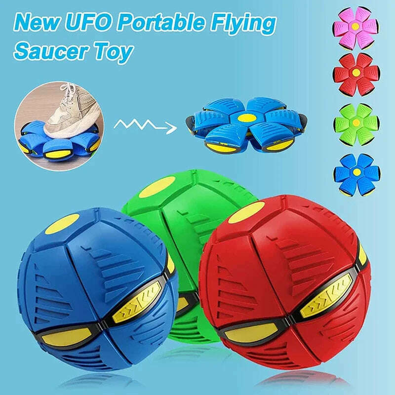 Dog Toys Magic Funny Pet Toy Flying Saucer Outdoor Dog Training Toy Pelota Perro Dogs Accessoires Futurism Saucer Ball - KIMLUD