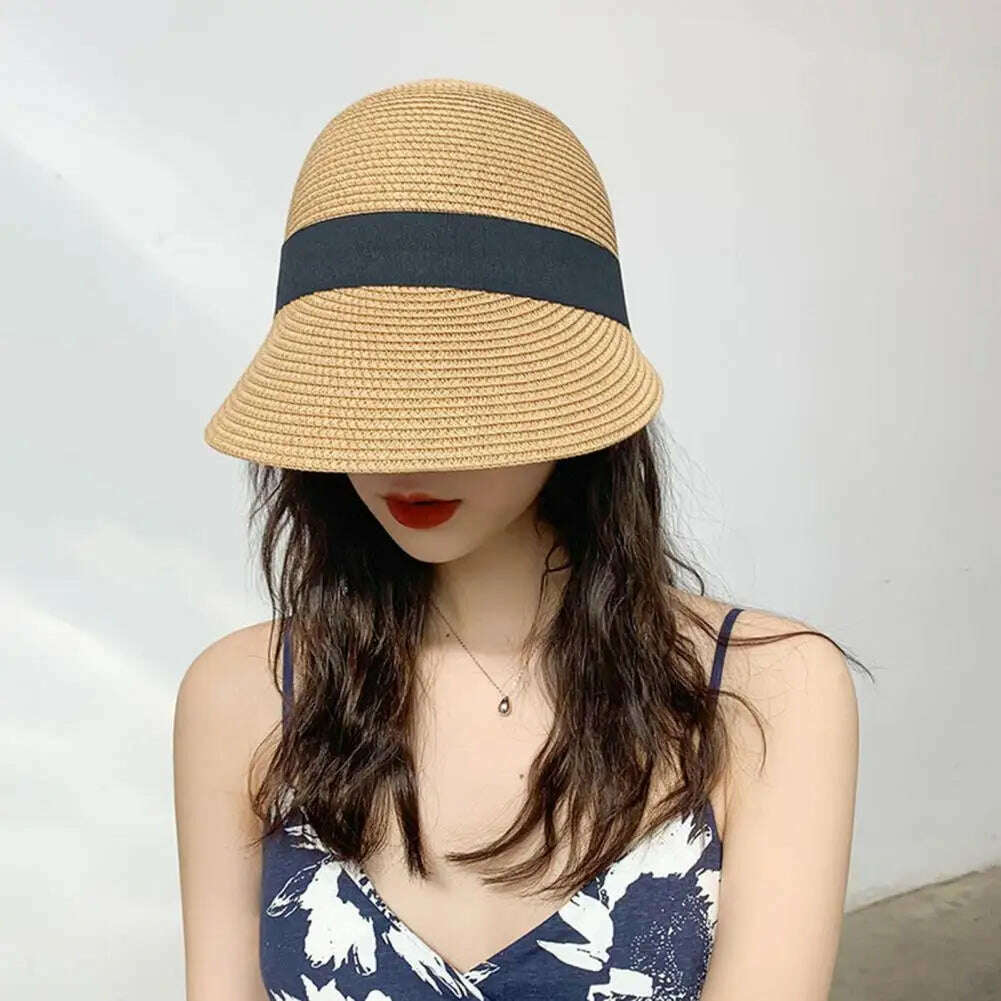 Dome Stylish Multi-use UV Protection Visor Hat Wide Brim Sun Hat Abrasion-resistant for Vacation - KIMLUD