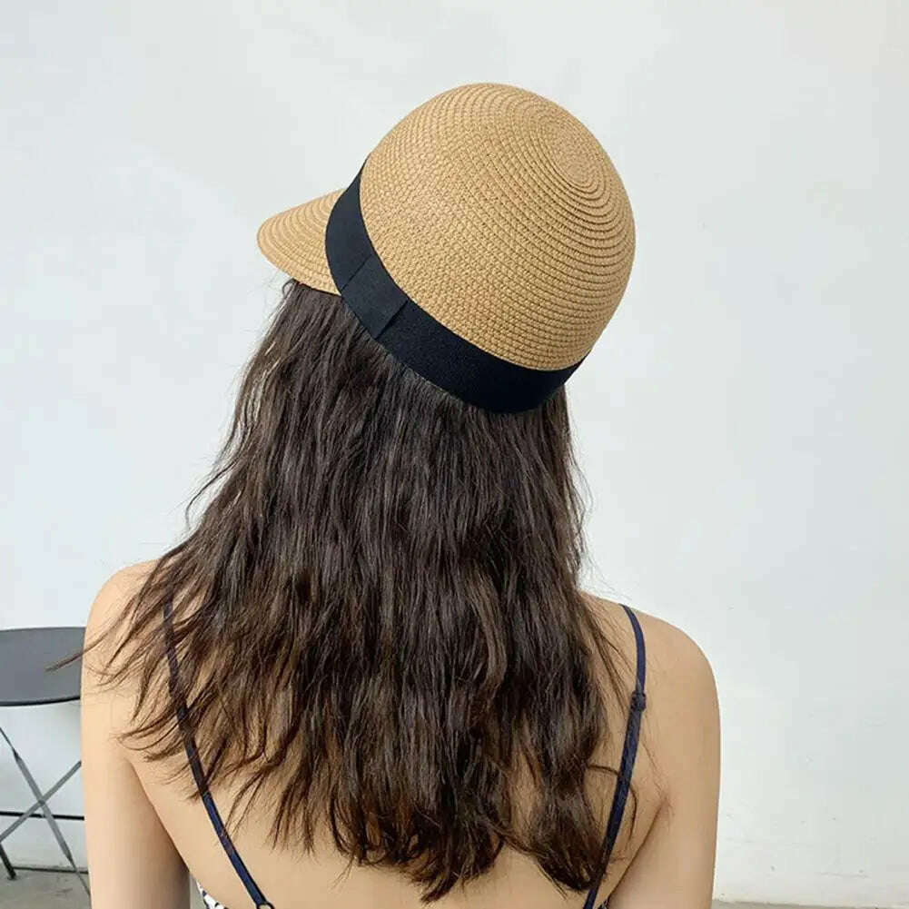 Dome Stylish Multi-use UV Protection Visor Hat Wide Brim Sun Hat Abrasion-resistant for Vacation - KIMLUD