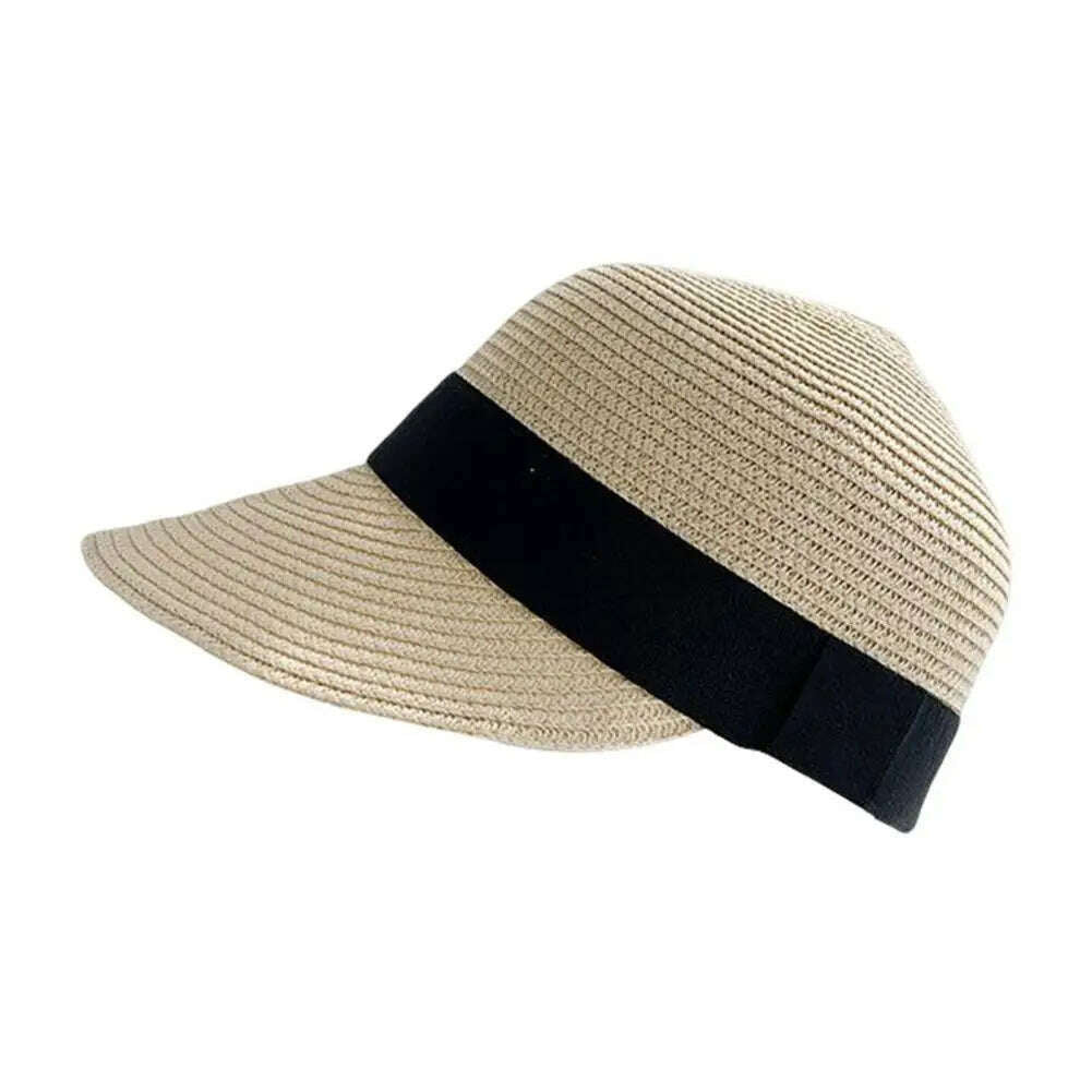 Dome Stylish Multi-use UV Protection Visor Hat Wide Brim Sun Hat Abrasion-resistant for Vacation - KIMLUD