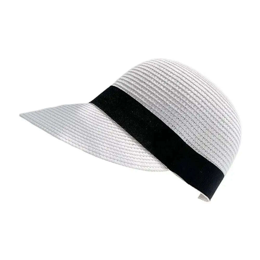 Dome Stylish Multi-use UV Protection Visor Hat Wide Brim Sun Hat Abrasion-resistant for Vacation - KIMLUD