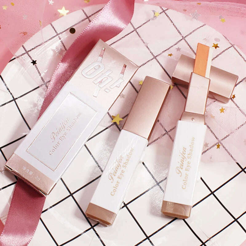 KIMLUD, Double Color Glitter Eye shadow Stick Pencil Eyeshadow Makeup Waterproof Bicolor Shimmer Cosmetics Beauty Makeup Tool, KIMLUD Womens Clothes