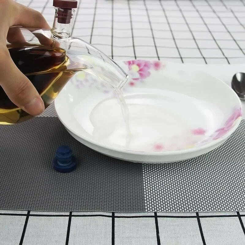 Double Layer Sauce Oil Bottle 2 In 1 Vinegar Glass Bottle Condiment Seasoning Sealed Kitchen Storage Bottles Jars - KIMLUD