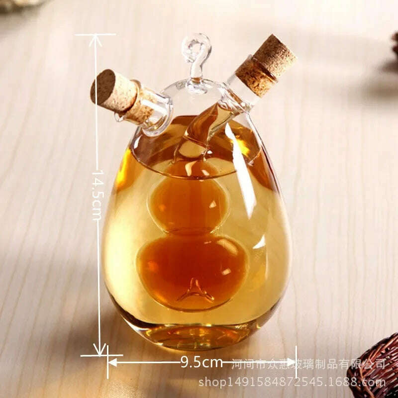 Double Layer Sauce Oil Bottle 2 In 1 Vinegar Glass Bottle Condiment Seasoning Sealed Kitchen Storage Bottles Jars - KIMLUD