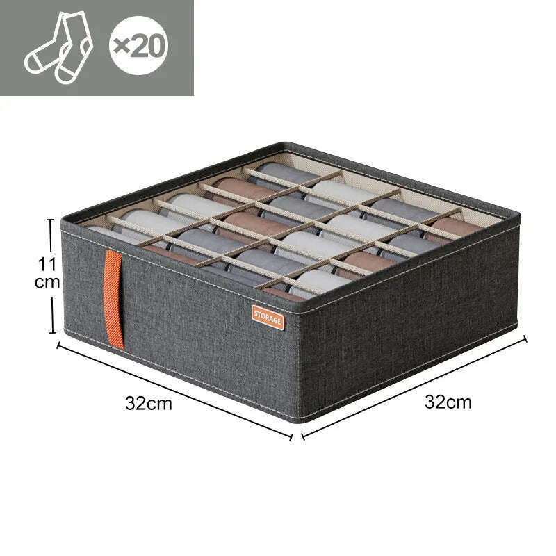 KIMLUD, Double Row Clothes Organizer Boxes Bedroom Cabinets Drawers Organizer For Underwear Socks Pants Storage Box Wardrobe Organizer, KIMLUD Womens Clothes