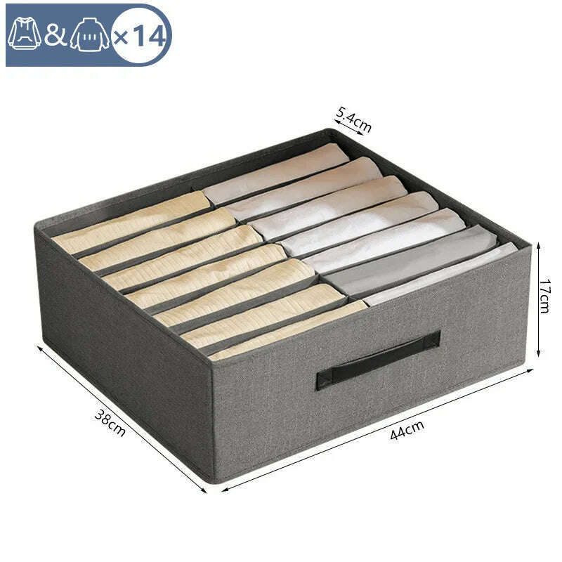 KIMLUD, Double Row Clothes Organizer Boxes Bedroom Cabinets Drawers Organizer For Underwear Socks Pants Storage Box Wardrobe Organizer, KIMLUD Womens Clothes