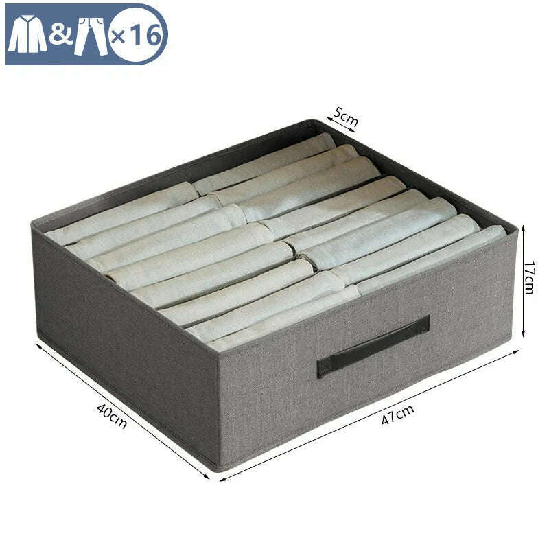 KIMLUD, Double Row Clothes Organizer Boxes Bedroom Cabinets Drawers Organizer For Underwear Socks Pants Storage Box Wardrobe Organizer, KIMLUD Womens Clothes