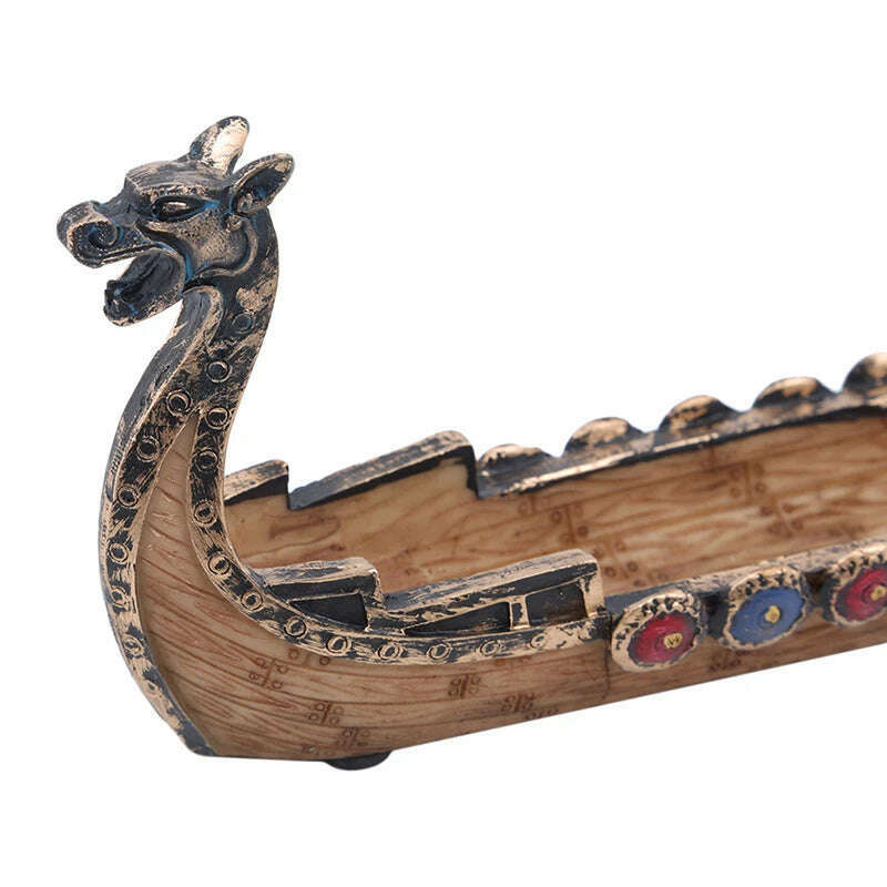 KIMLUD, Dragon Boat Incense Stick Holder Burner Hand Carved Censer Ornaments Retro Incense Burners Traditional Design Home Decoration, KIMLUD Womens Clothes