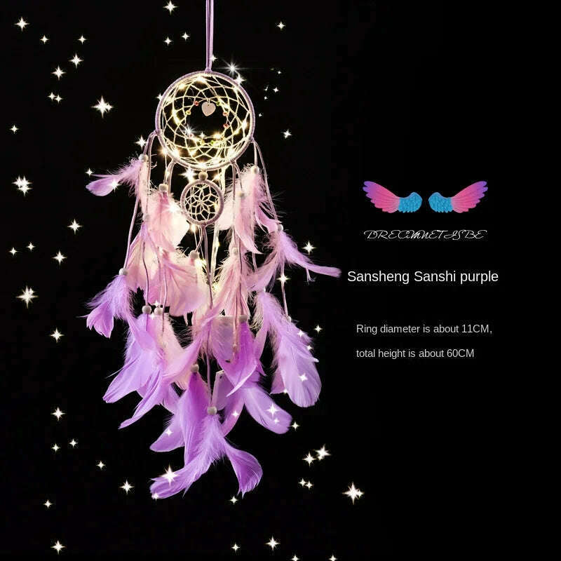 Dream Catcher Bedroom Decoration Wind Chime Pendant Bedside Decoration Mori Pendant Dream Bell Pendant Bedroom Decor - KIMLUD