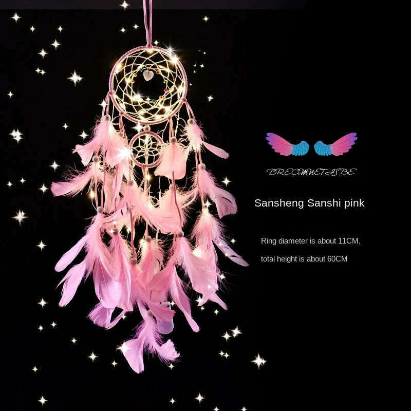 Dream Catcher Bedroom Decoration Wind Chime Pendant Bedside Decoration Mori Pendant Dream Bell Pendant Bedroom Decor - KIMLUD