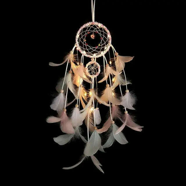KIMLUD, dream catcher decor for home nordic decoration home kids room decoration wind chimes dream catchers hanging dreamcatcher new, CWithlight, KIMLUD APPAREL - Womens Clothes