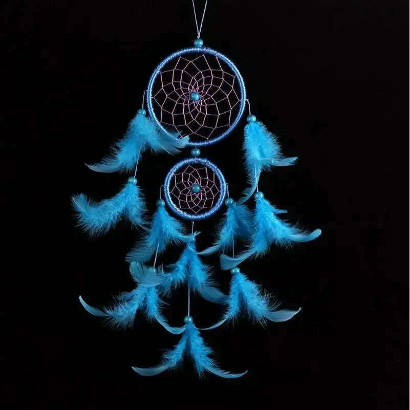 KIMLUD, Dream Catcher Room Decor Feather Weaving Catching Up The Dream Angle Dreamcatcher Wind Chimes Indian Style Religious Mascot, KIMLUD Womens Clothes