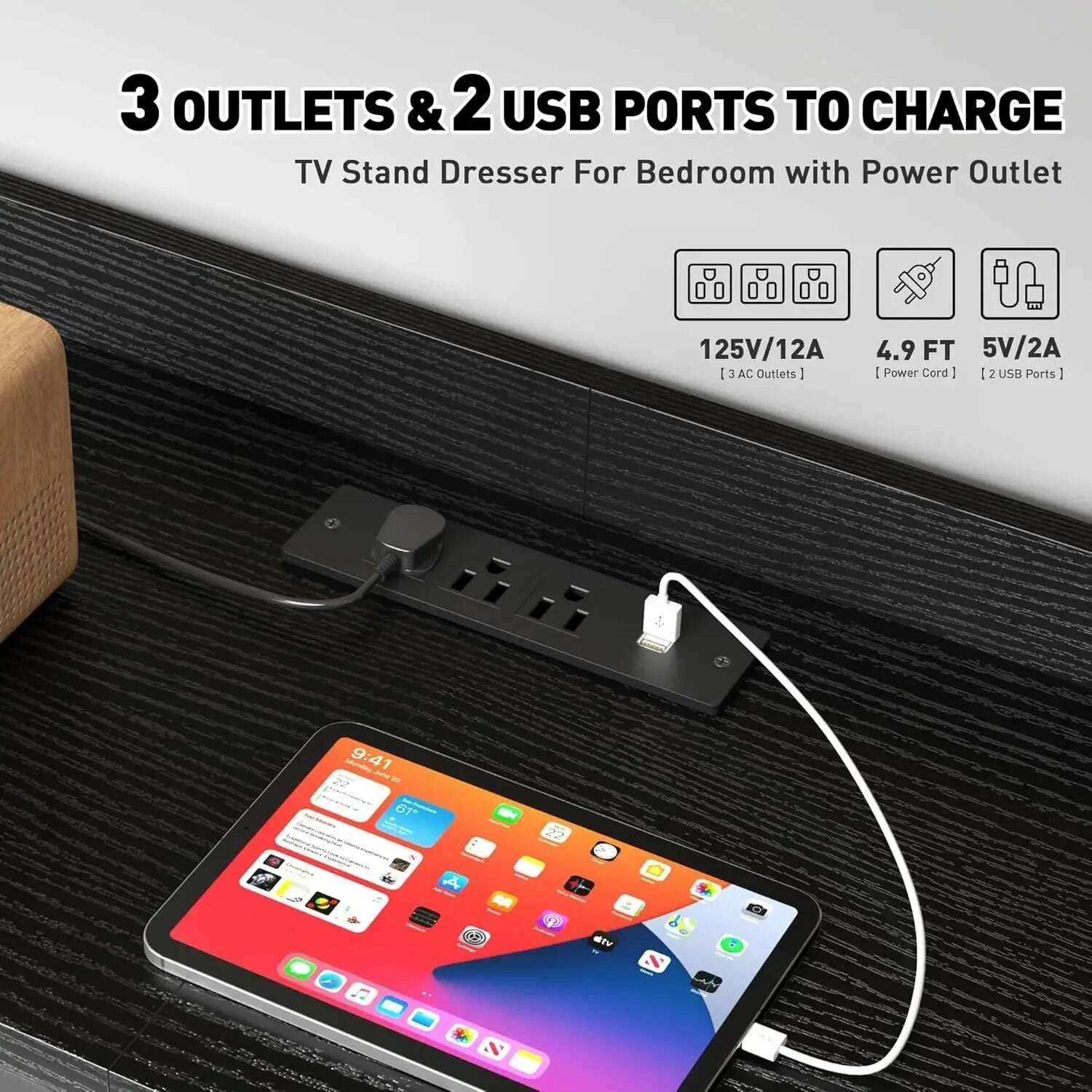 KIMLUD, Dresser for Bedroom with 11 Drawers for 60" TV Stand for Bedroom with LED Lights & Charging Station Long Dresser with Shelves, KIMLUD Womens Clothes