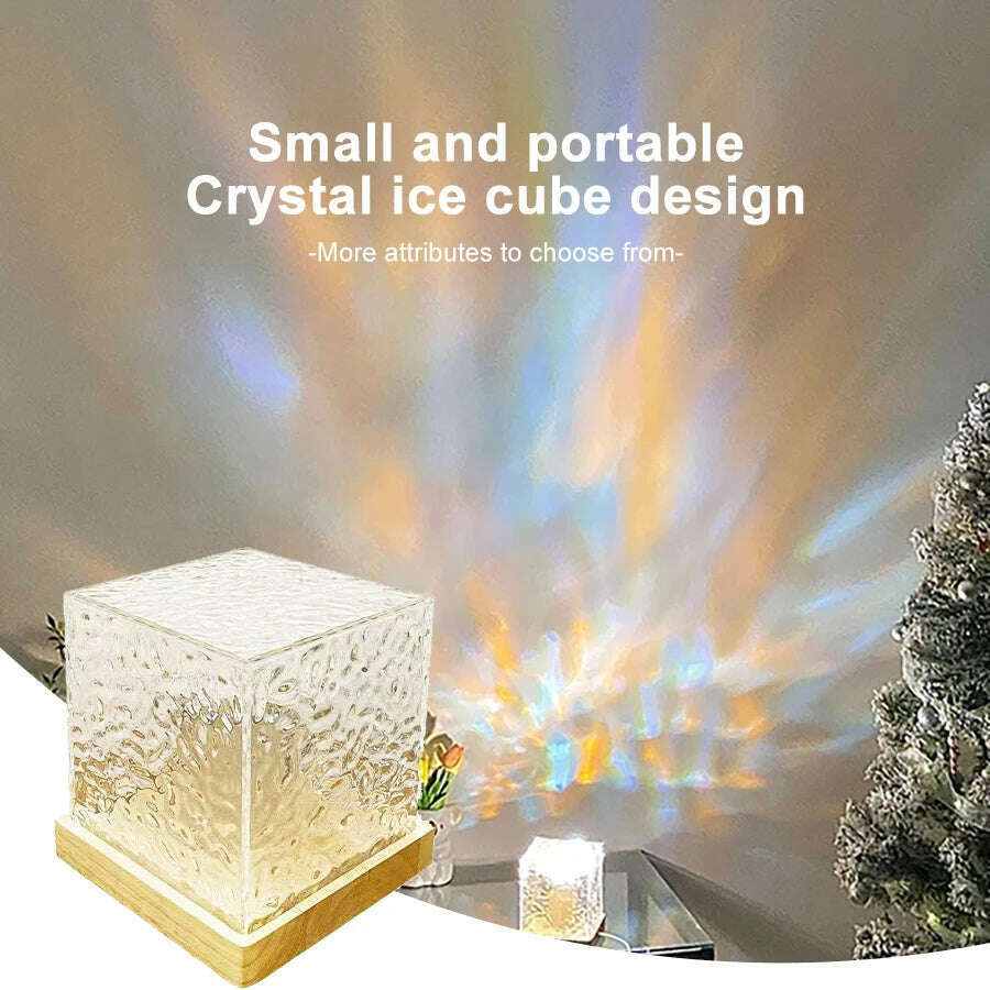 KIMLUD, Dynamic Rotating Water Ripple Projector Night Light 16 Colors Flame Crystal Lamp for Living Room Study Bedroom Dynamic Rotating, KIMLUD Womens Clothes