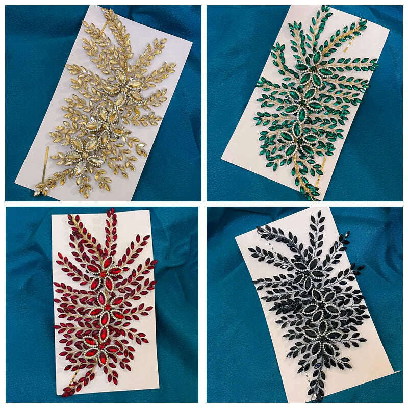 KIMLUD, DZ012 Champagne Crystal Headband Tiara For Women Rhinestone Hairband Pageant Party Headdress Wedding Hair Accessories Jewelry, KIMLUD Womens Clothes