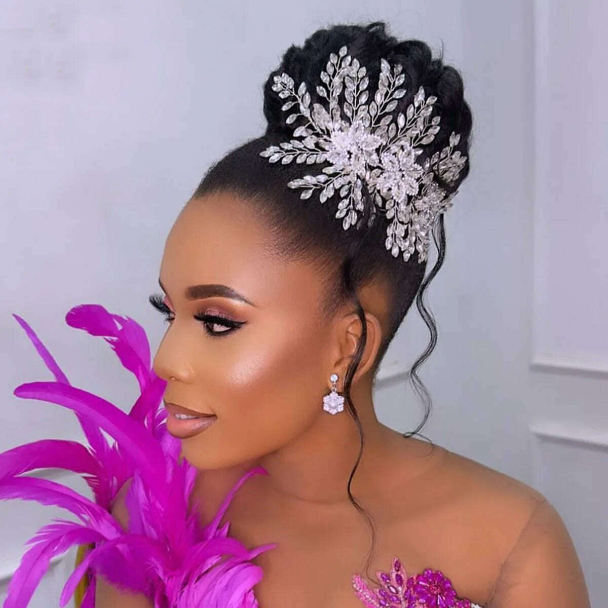 KIMLUD, DZ012 Champagne Crystal Headband Tiara For Women Rhinestone Hairband Pageant Party Headdress Wedding Hair Accessories Jewelry, KIMLUD Womens Clothes