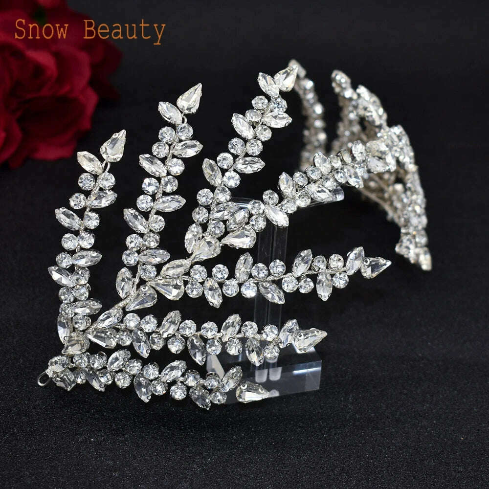 KIMLUD, DZ090 Wedding Tiaras and Crowns Crystal Bridal Hair Accessories Party Hair Band Gift Rhinestone Headbands for Women Headdress, KIMLUD Womens Clothes
